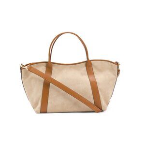 AMERAI SABBIA Made In Italy Suede Tote With Leather Detail